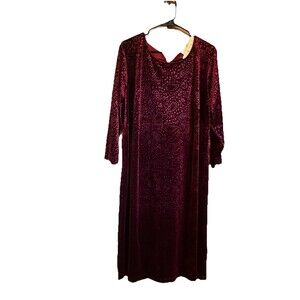 SPENSER JEREMY  WOMAN Vintage Velvet Burnout Dress Size 3X Mulberry Fall Holiday